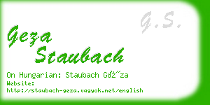 geza staubach business card